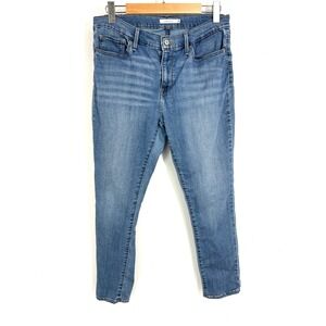 Levis Slimming Skinny Jeans Womens 32 Medium Wash Blue Stretch Denim 29985-0002